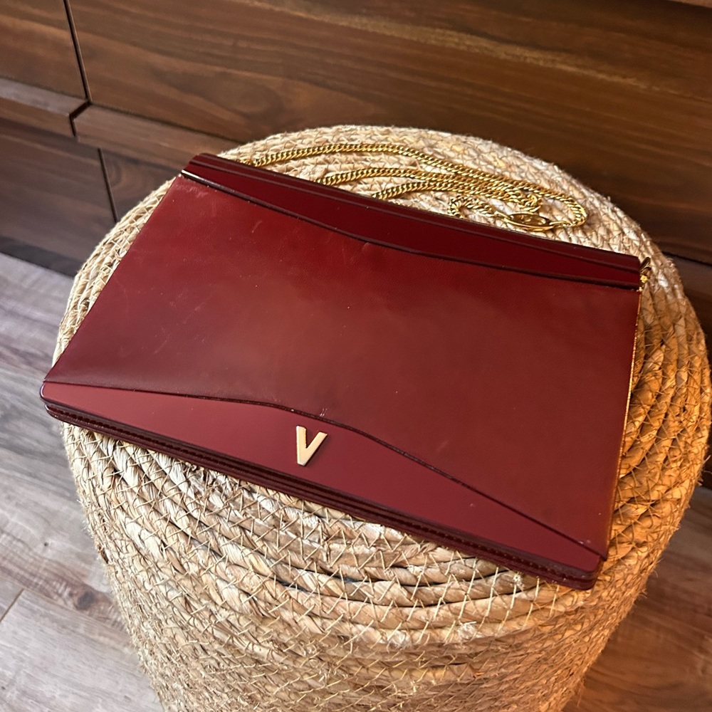 Mario Valentino Rare Vintage Red Clutch/Shoulder Bag